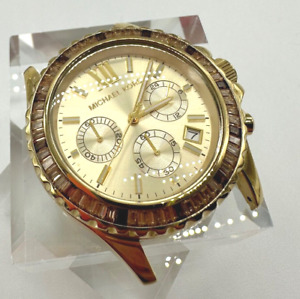 MICHAEL KORS MK-5874 Gold Tone Crystal Women's Watch 2"x2"  Repair T02
