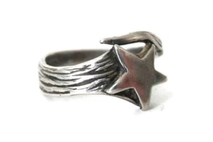 Antiguo anillo cometa Halley estrella fugaz Art Deco - plata de ley talla 7 - Imagen 1 de 8