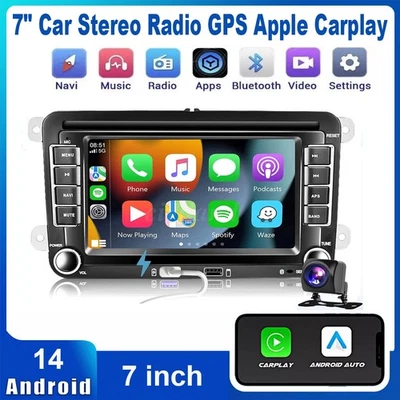 7" Car Stereo Radio GPS Apple Carplay Android 14 For VW Volkswagen Jetta Passat - Image 1 of 4