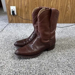 TECOVAS The Nash Lizard Roper Bourbon Mens 9 D Cowboy Boots - Bild 1 von 8