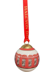 Halcyon Days Telefonzelle Ornament Bone China kleine Weihnachtskugel 2" - Bild 1 von 3