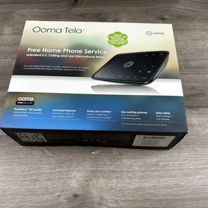 Ooma Telo Free Home Phone Service Pure Voice HD - Black - New Open Box - Bild 1 von 9