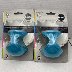 Lot OF 2 Joovy Boob Silicone Sleeve Blue 5 Ounce (No BPA/PVC ) New - Picture 1 of 4