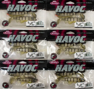 (LOTE DE 6) BERKLEY HAVOC PECES ENFERMOS 4" HVMSF4-CBRM BESUGO TRANSPARENTE 1280554 CR1483 Foto 1 de 3