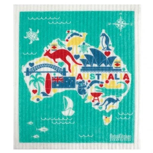 Biodegradable Swedish Dish Cloth - Bright Australia - Retro Kitchen - Picture 1 of 3