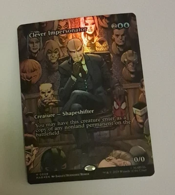 Clever Impersonator Poster FOIL NM Marvel Spiderman MTG MAGIC THE GATHERING MAR - Image 1 of 2