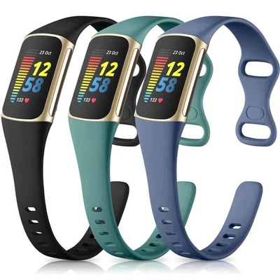 Pack de 3 Bandas con Fitbit Charge 5 Bandas para Hombre, Suave Delgado Delgado Deporte para Fitb... Foto 1 de 4