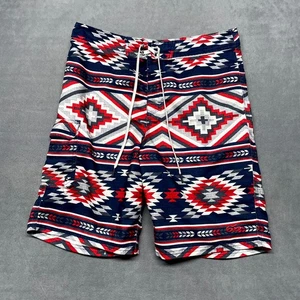 Nike 6.0 Board Shorts Men 32 Multicolor Aztec Print Swim Beach Pockets High Rise - Picture 1 of 10
