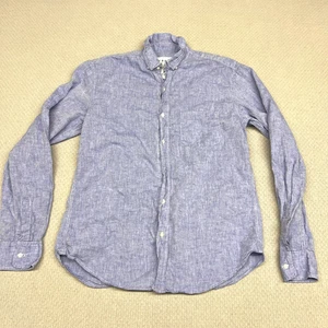 Frank & Eileen Shirt Mens Small Blue Don Linen Blend Button Down Preppy Classic - Picture 1 of 8