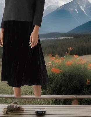 Falda Eileen Fisher Terciopelo Hasta la pantorrilla Línea A Talla M- Nueva con Etiquetas Foto 1 de 4