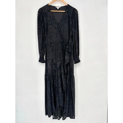 Vestido Lauren Conrad Negro Alto Bajo Volantes Dobladillo Envolvente Talla L Foto 1 de 4