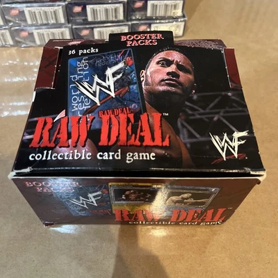 WWF Raw Deal Sealed Premiere Base Set Booster Box 36 Packs - Opened Box - Image 1 of 3
