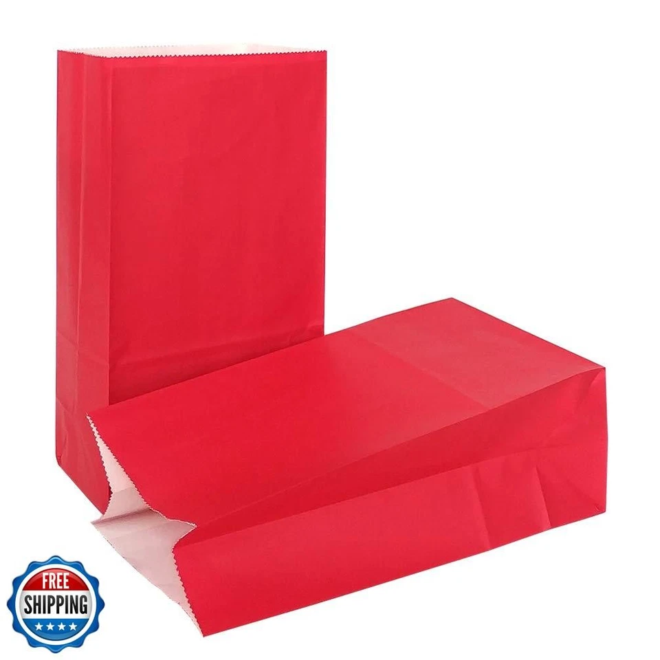 KEYYOOMY Small Red Paper Bags Red Party Favor Bags Wedding Party Goodie Bag P Foto 1 de 4