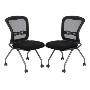 (Lino Piedra NO NEGRO Ver Fotos) Silla de Malla Plegable Sin Brazos Pro Line II Paquete de 2 - Imagen 1 de 17