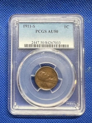 1911 S Lincoln Wheat Copper Cent 1C PCGS AU 50 #H546 - Image 1 of 4