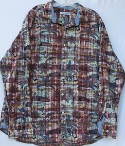 Tommy Bahama long sleeve very colorful cotton button down shirt men's size XL