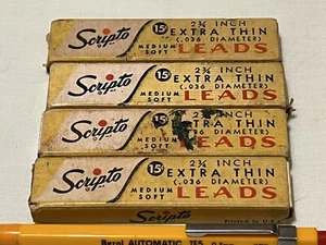 Wood Boxes Vintage SCRIPTO Medium Soft Leads & Berol Pencil TE5 - Picture 1 of 5