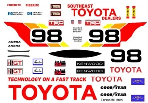 #98 Calcomanías pelado y palo de vinilo escala 1/10 AAR Toyota 88C Dan Gurney - Imagen 1 de 3