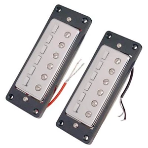 Set Mini Humbucker Pickup Bridge and Neck for 6 String Bass Guitar DIY Parts - Picture 1 of 7