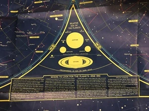 A Map of The Heavens, National Geographic, Folded Poster/Chart Horoscope 1957 - Picture 1 of 15