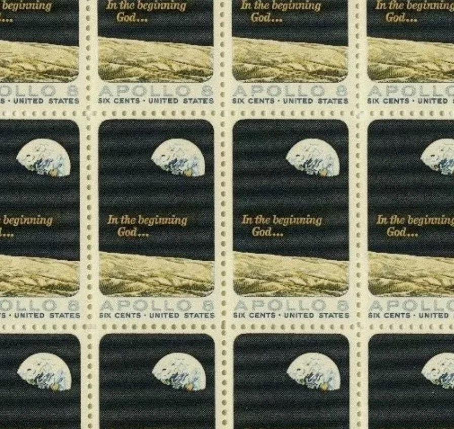 Estampilla postal de la misión lunar Apolo 8 de Estados Unidos 6¢ #1371 paquete de 100 Foto 1 de 1