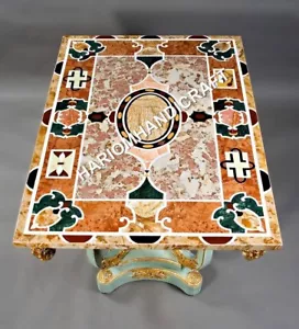 3'x4' Indian Marble Table Multi Marquetry Inlay Black Friday Hallway Dec E598(1) - Picture 1 of 5