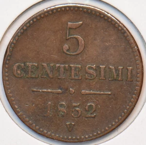 Italy 1852 V 5 Centesimi Eagle animal 150948 combine shipping - Picture 1 of 2