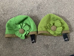 Women's Aine Lambswool Floral Beanie Hat One Size (Light / Dark Green) - Picture 1 of 3