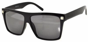 01-02 Women Sunglasses Plastic Black Frame Smoke Lens UV Protection New - Picture 1 of 1
