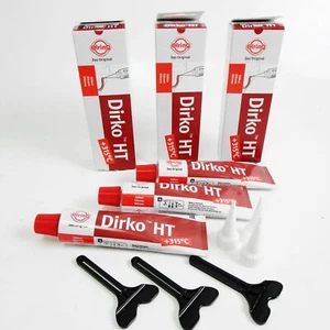 3 x tubes mastic DIRKO HT ROUGE a 70ml 705.708 court terme jusqu'à 315° moteur - Photo 1 sur 12