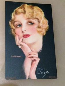 Pin Up Girl Original Mutoscope card "would you" 1940's WWII American Girls - Picture 1 of 1