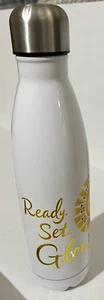 Hallmark Stainless Steel Water Bottle engraved "Ready, Set, Glow" w/Sun picture - Picture 1 of 5