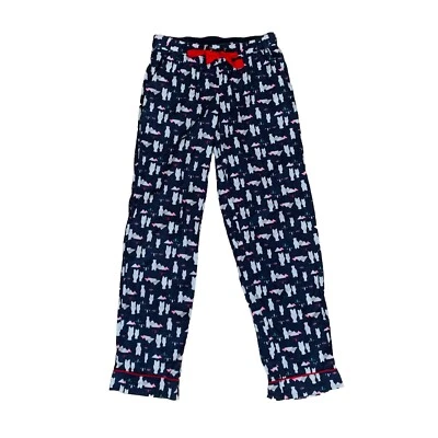 Pantalón Aerie Mujer Oso Polar PJ Corbata Cordón Cintura Salón Azul Talla Pequeña Foto 1 de 4