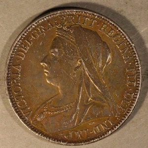 1900 Great Britain Silver Florin Original Tone + Details - Picture 1 of 2