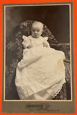 Cabinet Card Beautiful Baby Girl Portrait Maryville MO ~ CS Bishoff Studio c1890