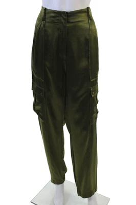 Calça Intermix feminina forrada com zíper botão perna larga verde tamanho 08 - Imagem 1 de 4