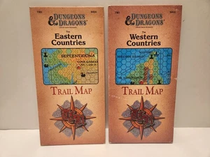 Empty 1989 Dungeons & Dragons Western & Eastern Countries Trail Map 9403 9404 - Picture 1 of 12