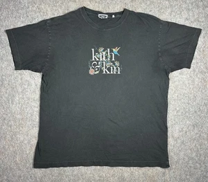 Camiseta KITH & Kin Gráfica Floral Negra Vintage Lavada Hombre’s XL Hecha en Perú - Imagen 1 de 8