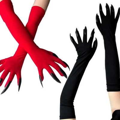 Luvas de vestir pata vampiro bruxa demônio Halloween gato unhas adereços cosplay - Imagem 1 de 4