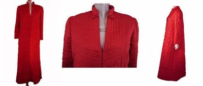 复古 罕见 Christian DIOR 绗缝 ROBE 香港制造 LACQUER 红色 — 第 1/4 张图片