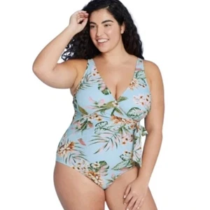 Traje de baño Kona Sol tropical envolvente floral de una pieza - L - Imagen 1 de 7