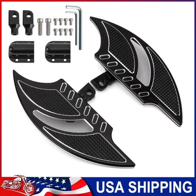 CNC Cut Floorboards Foot Pegs For Harley Touring Fatboy Softail Road King Glide - Imagem 1 de 4