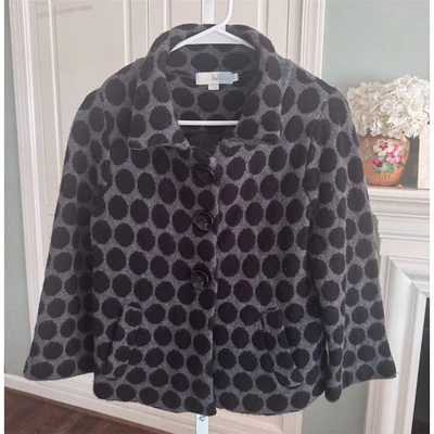 Chaqueta Blazer Boden Para Mujer Mezcla Lana Lunares Talla 6 Negra Gris Nueva Foto 1 de 4