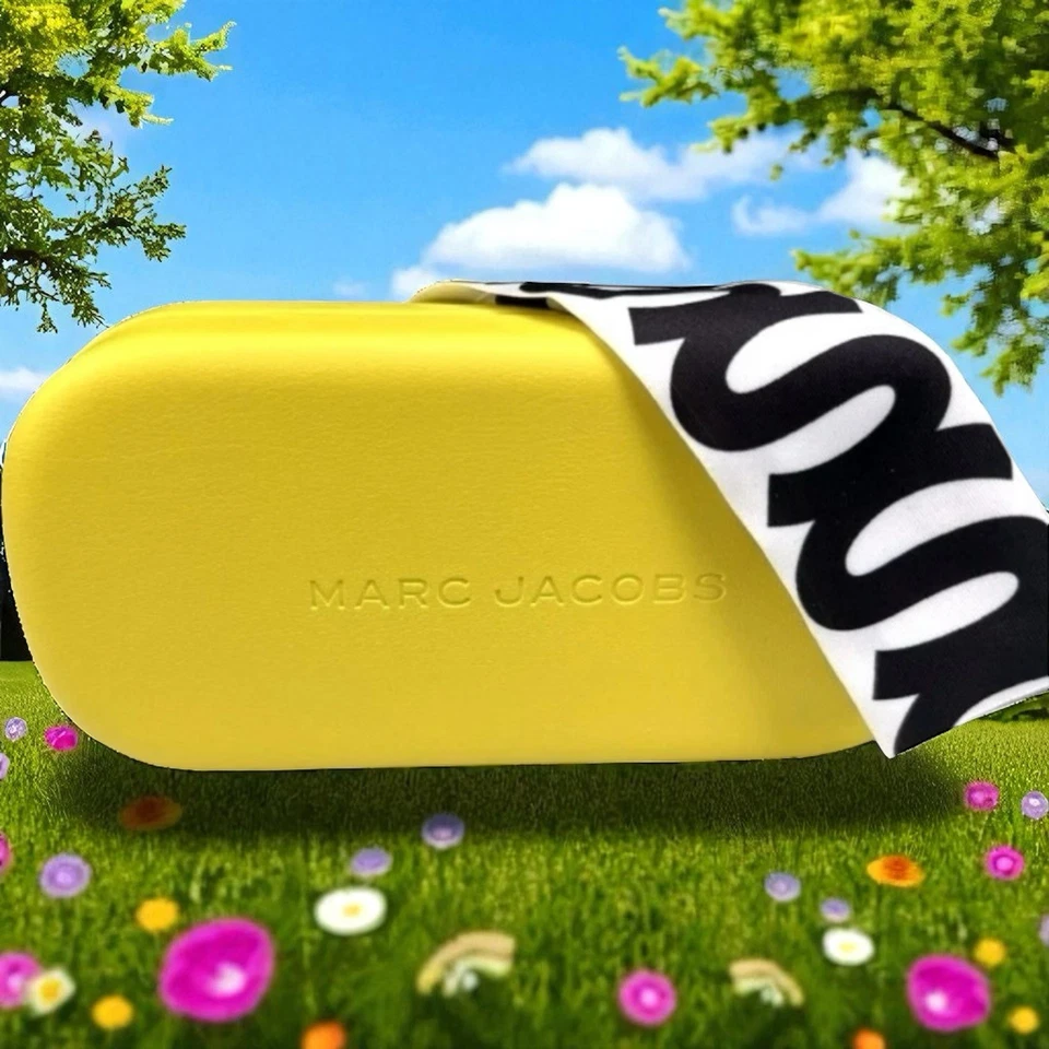 MARC JACOBS солнцезащитные очки чехол желтый кожаный w/линзы чистки ткани новый - Изображение 1 из 4