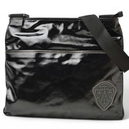 GUCCI Borsa a Tracolla Stemma Stemma PVC Nero 181093 GZl17f8g