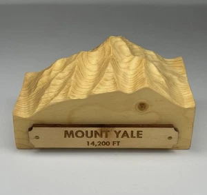 Precision Peaks Mount Yale Topographical Pine Wood Carving - Picture 1 of 6