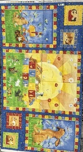 Puppy Dreams Winky Wheeler SSI Fabric Full Panel 24" x 46" Frolicking Puppies - Picture 1 of 1