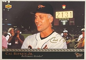 CAL RIPKEN JR., 1996 UPPER DECK 3 1/2" x 5" COLLECTOR'S CARD # 1, WOW !