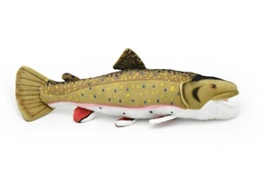 Plush Brook Trout Toy, Realistic Brookie, Stuffed Fish, Fishing Gift, 10" or 17" - Picture 1 of 15