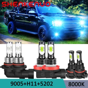 For Chevy Avalanche 2007-2013 - 6x LED Headlight+Fog Light Bulbs Kit SKN Lamp - Picture 1 of 12